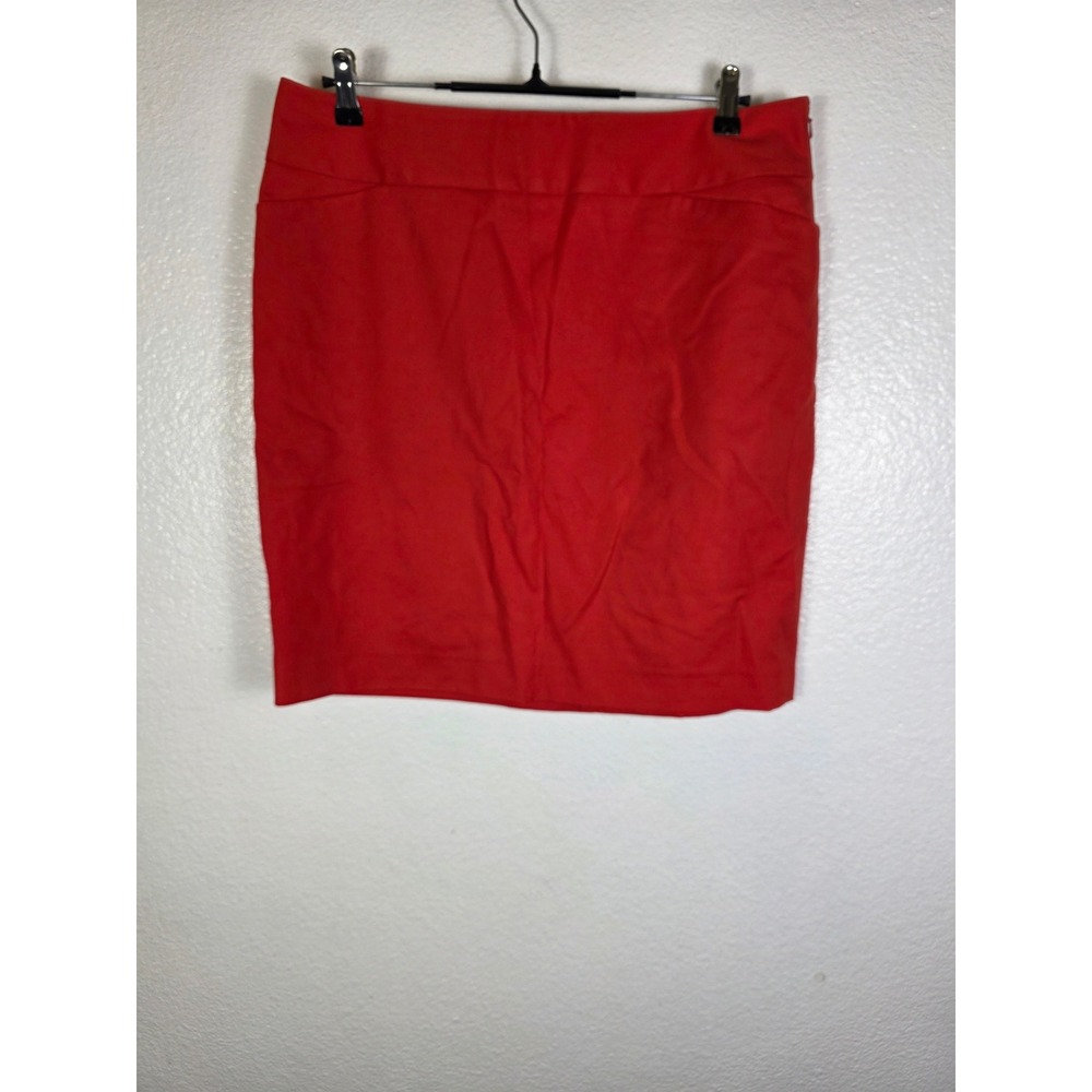 Halogen Red Cotton Blend Lined Pencil Skirt Size 14 Professional Career Wear